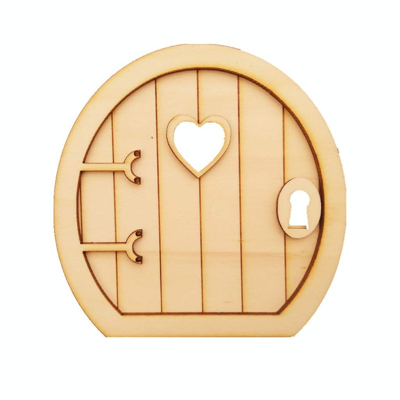JANOU Wood Fairy Door Miniature DIY Craft Embellishments Wooden Ornaments Decoration Pack 6 Sets - Image 2